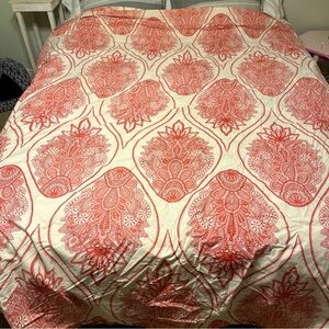 Pottery Barn Marrakesh Paisley Pink & Ivory Duvet Cover 92”x88” FULL /QUEEN